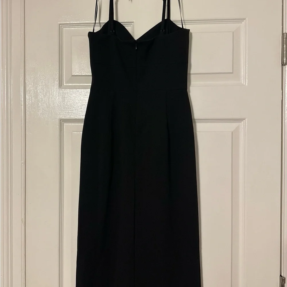 Dress the Population Black Sheath Midi Dress with Slit - size women’s medium - Picture 3 of 5
